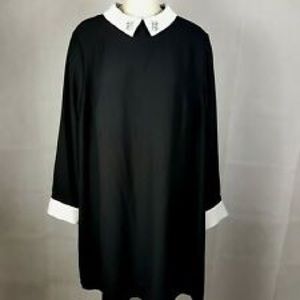 Victoria Beckham black bunny collar sheath dress